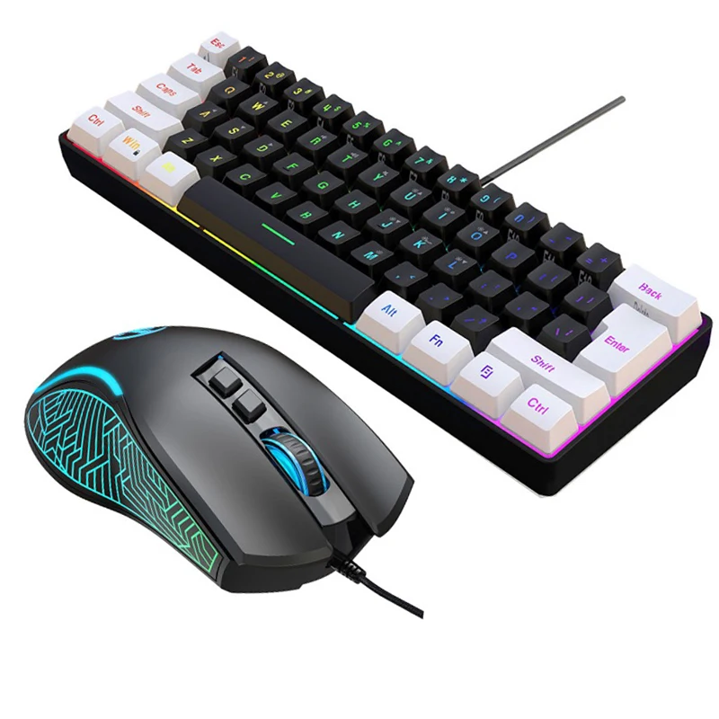 Gaming Keyboard Mouse Set - طقم لوحة مفاتيح وماوس للألعاب بنسبة