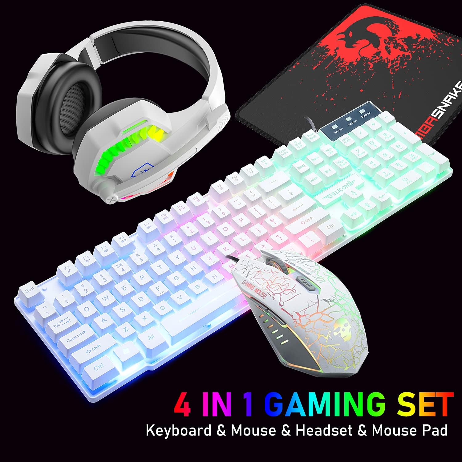 Gaming Keyboard Mouse Set - MAMBASNAKE T11 UK 100% لوحة مفاتيح