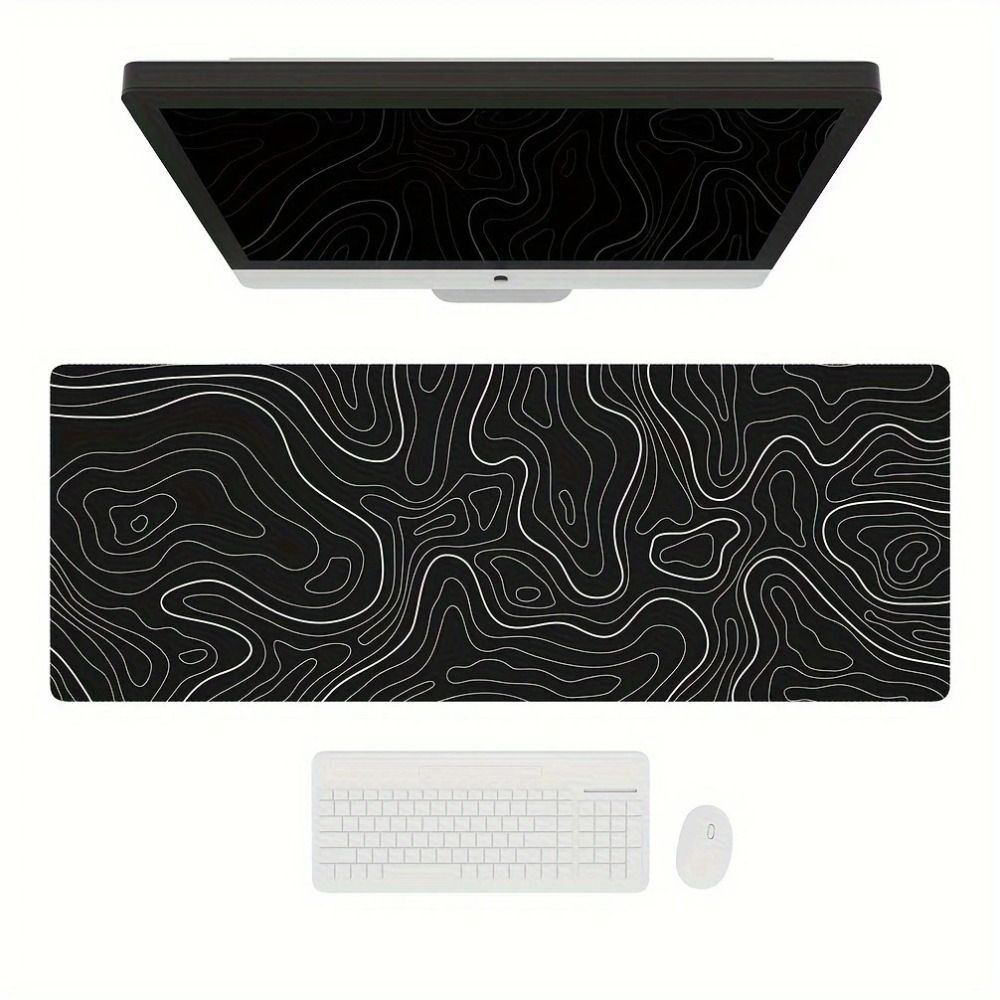 Gaming Keyboard And Mouse Pad - لوحة ماوس للألعاب احترافية بتصميم طبوغرافي،