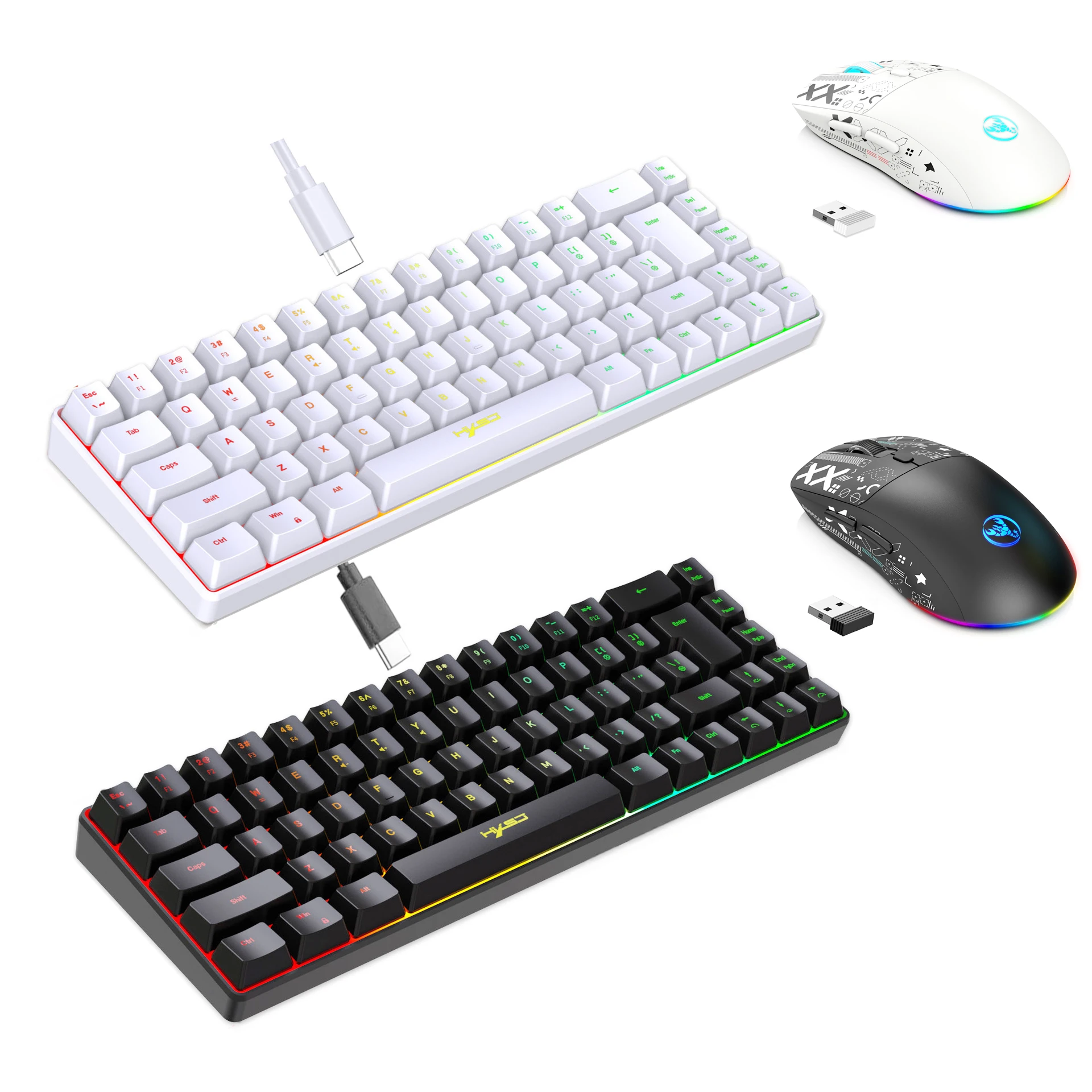 Gaming Keyboard Mouse Set - طقم لوحة مفاتيح وماوس مع إضاءة