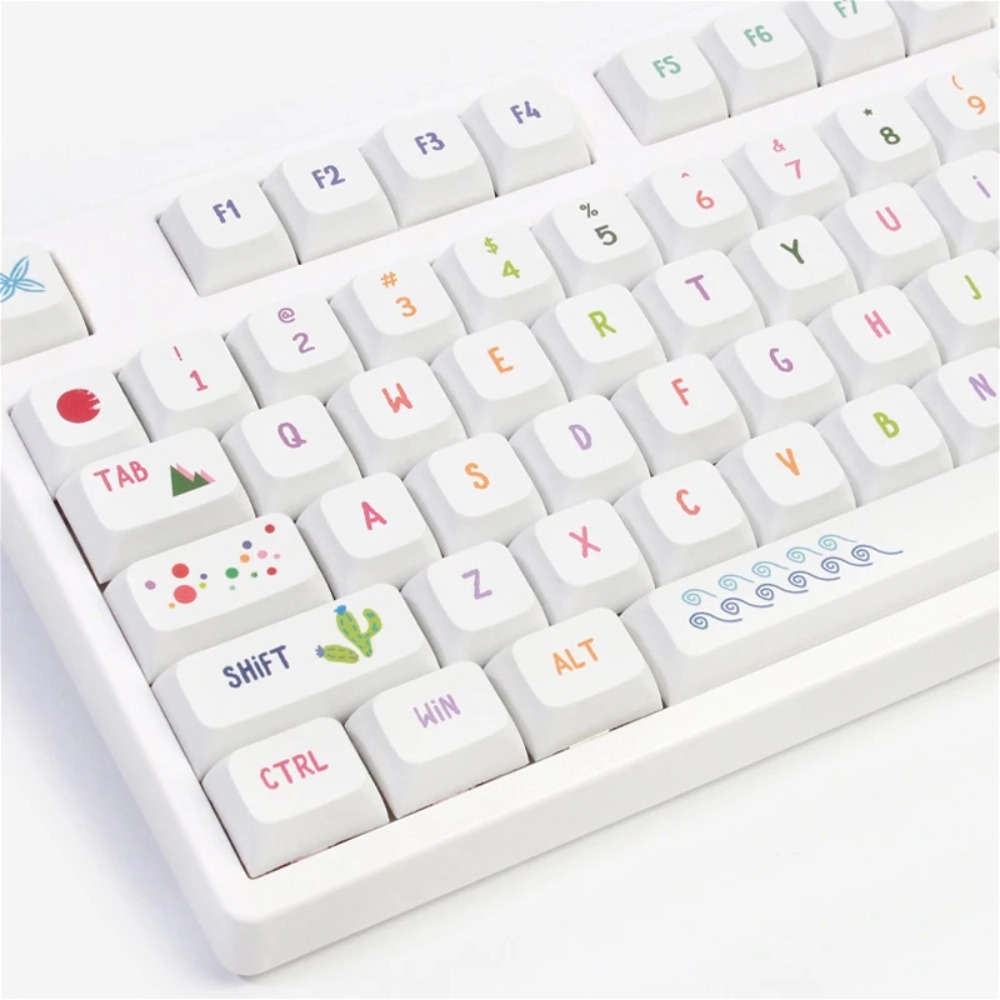 Gaming Keyboard Tkl - أغطية مفاتيح فنية صيفية نابضة بالحياة