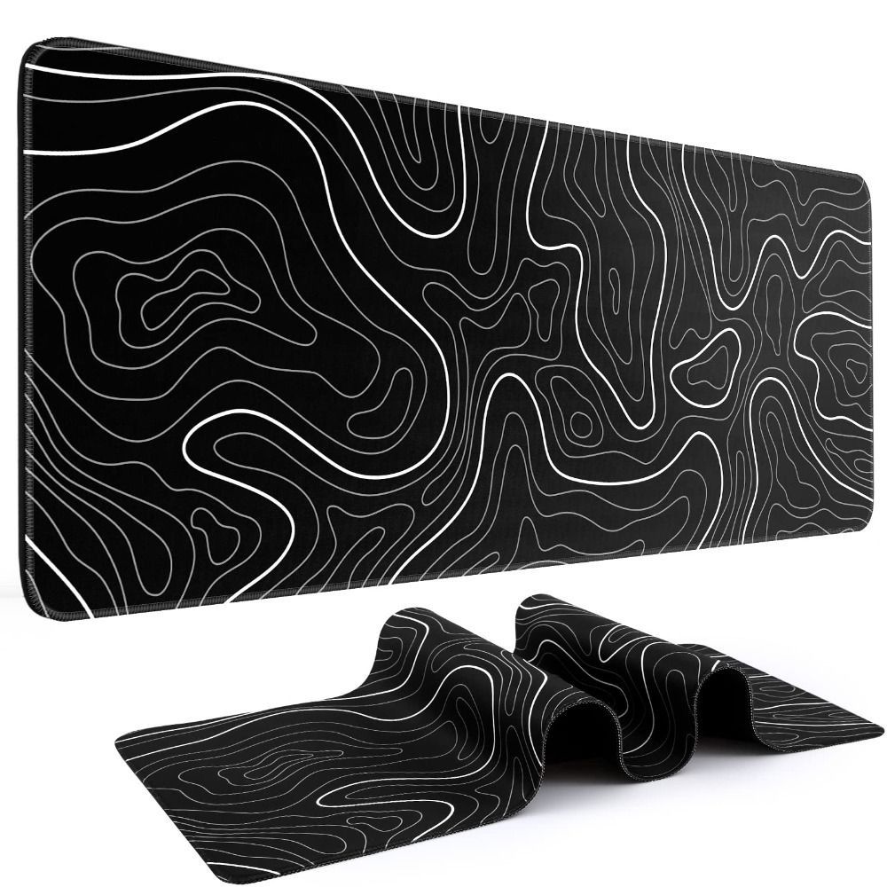 Gaming Keyboard And Mouse Pad - لوحة ماوس احترافية للألعاب بتصميم طبوغرافي،