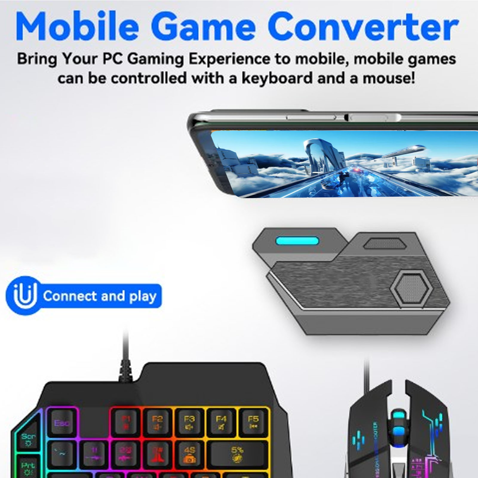 Gaming Keyboard And Mouse Mobile - مجموعة ألعاب الهاتف المحمول كومبو توصيل