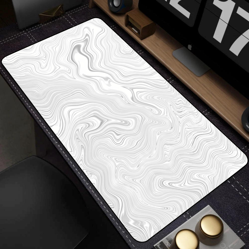 Keyboard Mouse Bundle Gaming - لوحة ماوس فنية كبيرة باللونين الأبيض