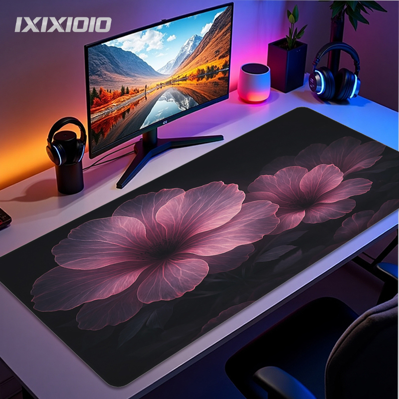 Gaming Keyboard Non Mechanical - لوحة ماوس أرجوانية بتصميم زهور للألعاب،