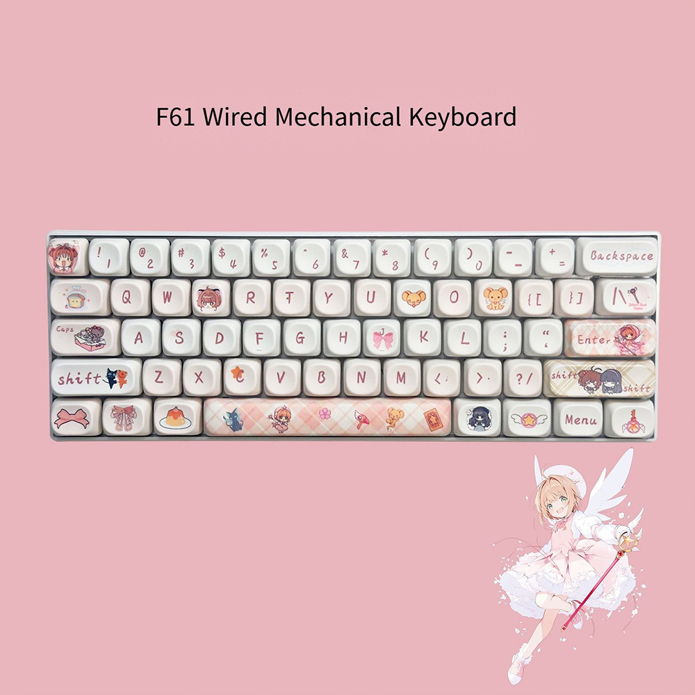 Keyboard Gaming Blue Switch - لوحة مفاتيح ميكانيكية كاردكابتور ساكورا بـ61