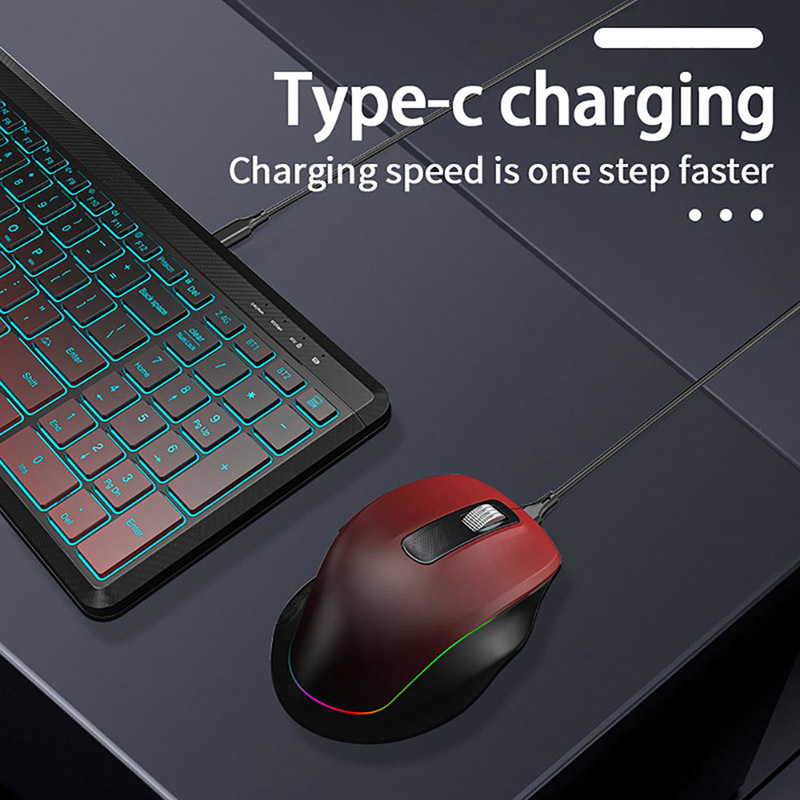 لوحة مفاتيح لاسلكية صامتة بألو - مراجعة Gaming Keyboard Mouse Set وسعره