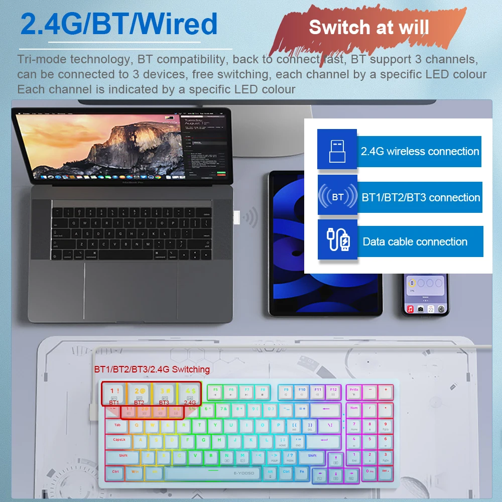 لوحة مفاتيح الألعاب الميكانيكي - مراجعة Gaming Keyboard E Yooso وسعره