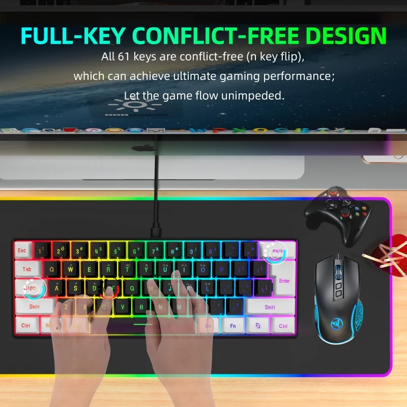 طقم لوحة مفاتيح وماوس للألعاب  - مراجعة Gaming Keyboard Mouse Set وسعره