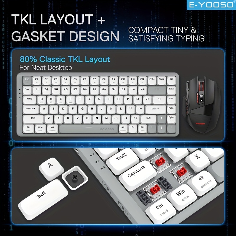 E-YOOSO ثلاثي الوضع 2.4G لوحة  - مراجعة Gaming Keyboard E Yooso وسعره