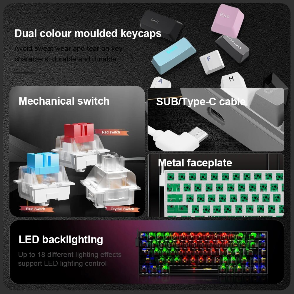 Z686 USB لوحة مفاتيح سلكية للأ - مراجعة Gaming Keyboard E Yooso وسعره