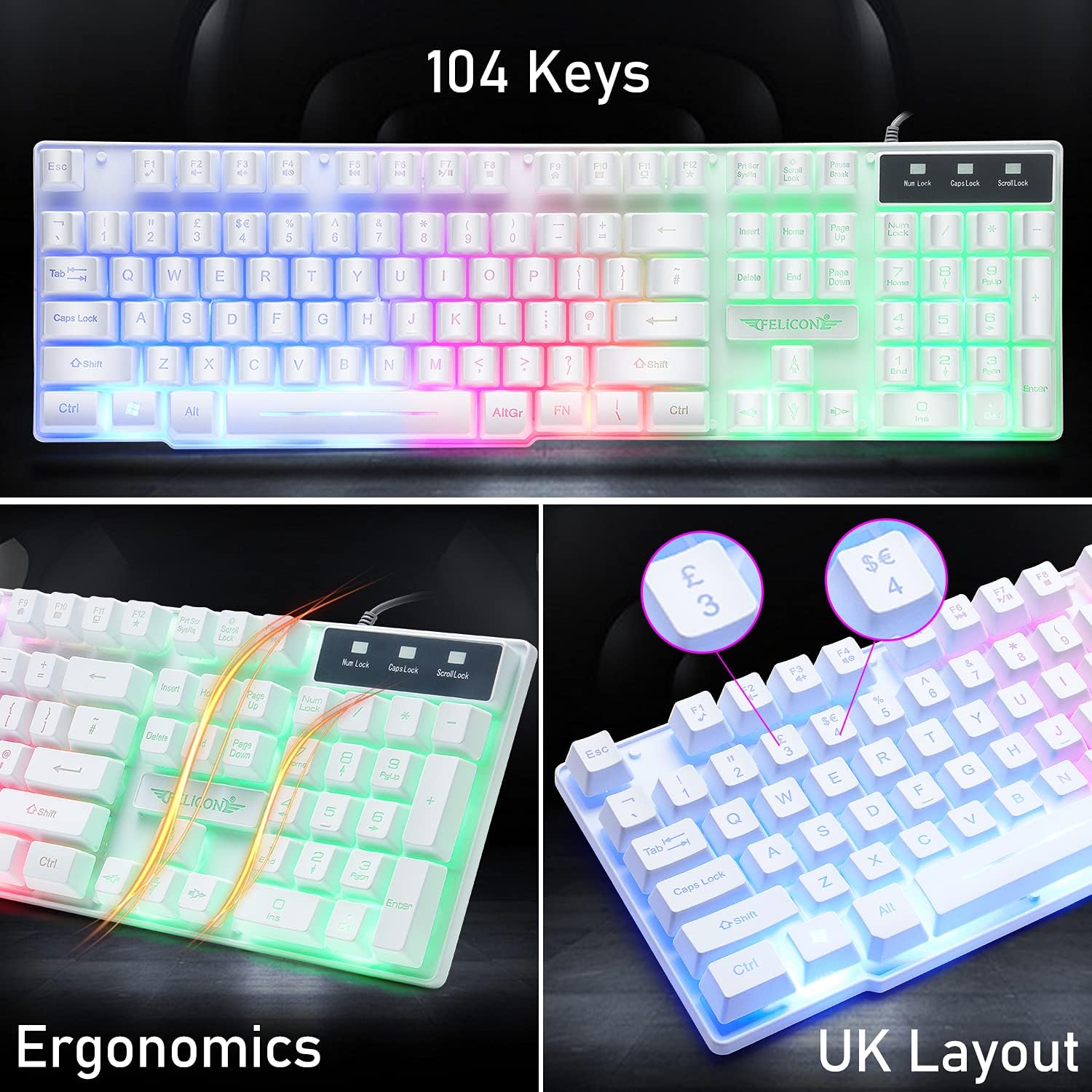 MAMBASNAKE T11 UK 100% لوحة مف - مراجعة Gaming Keyboard Mouse Set وسعره