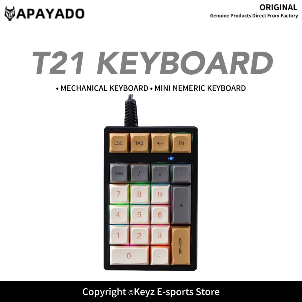 لوحة مفاتيح رقمية صغيرة T21 مع - مراجعة Keyboard Gaming Blue Switch وسعره