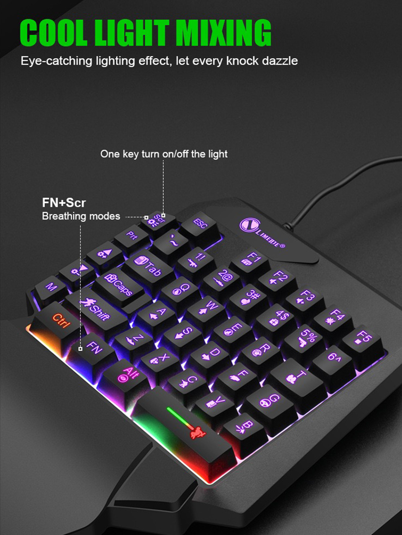 لوحة مفاتيح سلكية ميكانيكية خف - مراجعة Gaming Keyboard Half وسعره