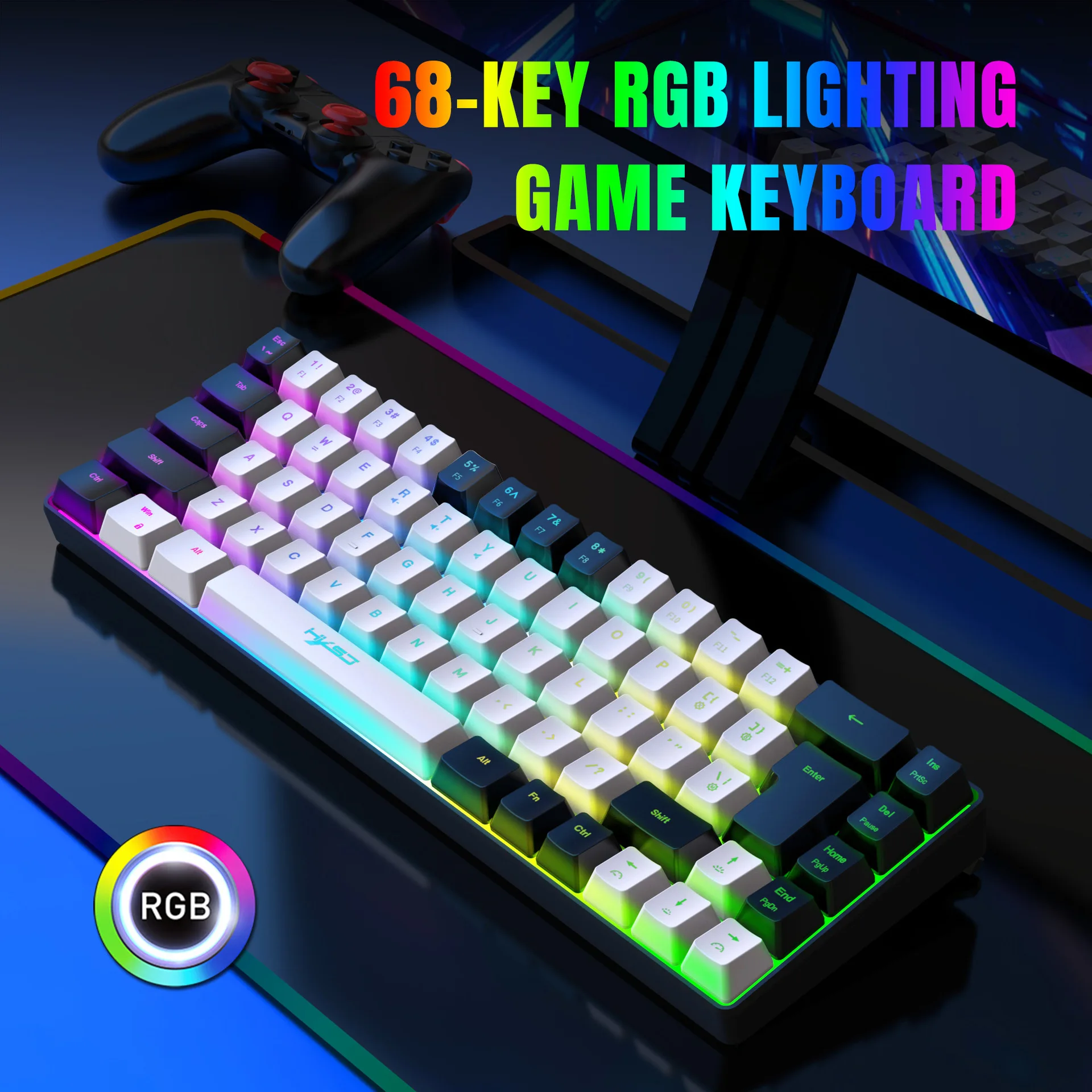طقم لوحة مفاتيح وماوس مع إضاءة - مراجعة Gaming Keyboard Mouse Set وسعره