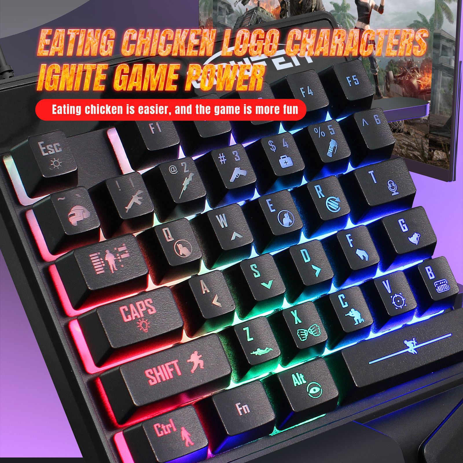 لوحة مفاتيح ألعاب بيد واحدة، 3 - مراجعة Gaming Keyboard Half وسعره