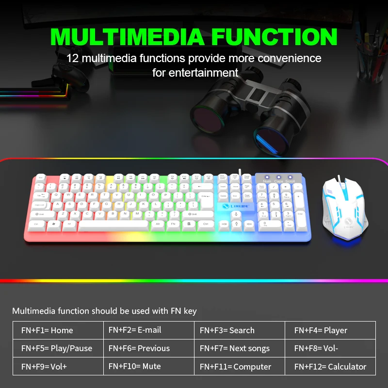 مجموعة ألعاب لوحة مفاتيح الألع - مراجعة Keyboard Mouse Bundle Gaming وسعره