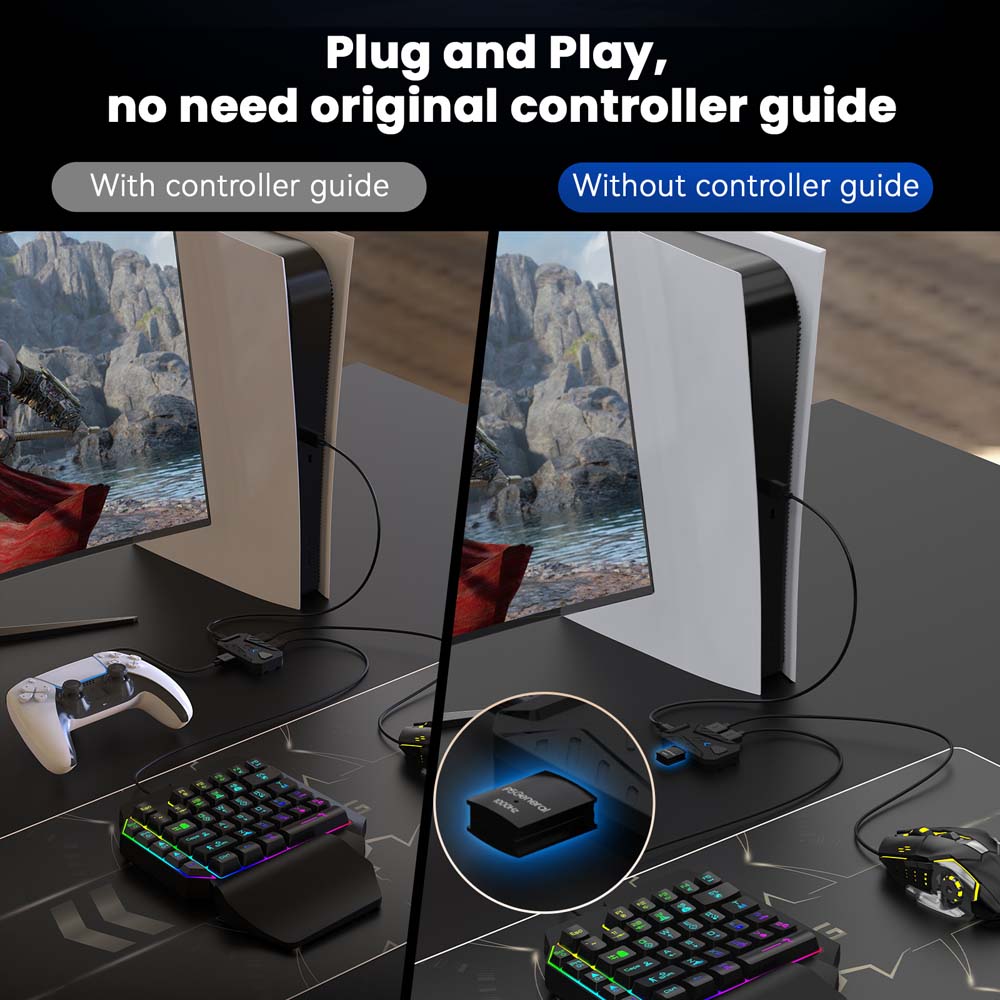 محول USB نوع C للوحة مفاتيح وم - مراجعة Gaming Keyboard Mouse Set وسعره
