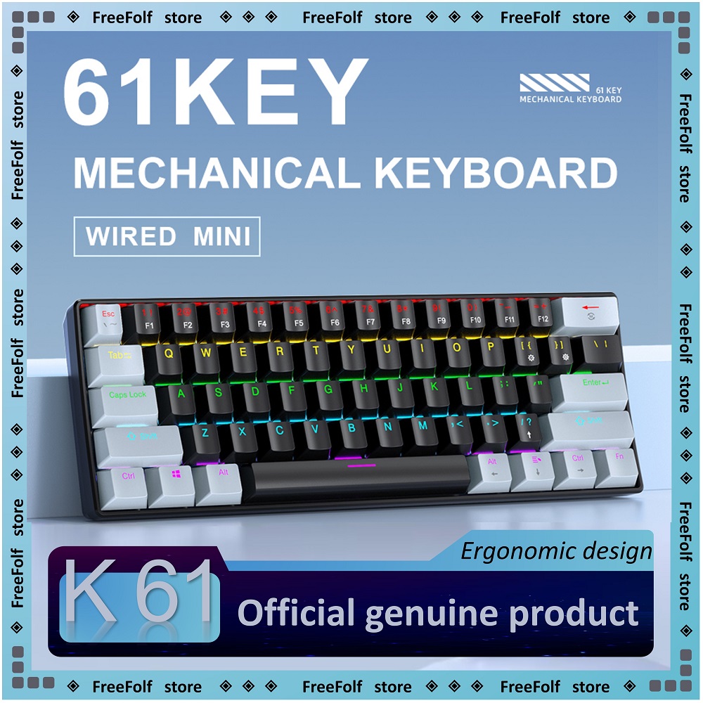 لوحة مفاتيح ألعاب APAYADO K61  - مراجعة Keyboard Gaming Blue Switch وسعره