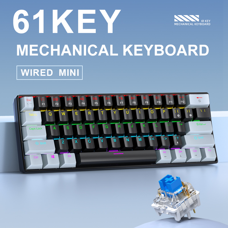 لوحة مفاتيح ألعاب APAYADO K61  - مراجعة Keyboard Gaming Blue Switch وسعره