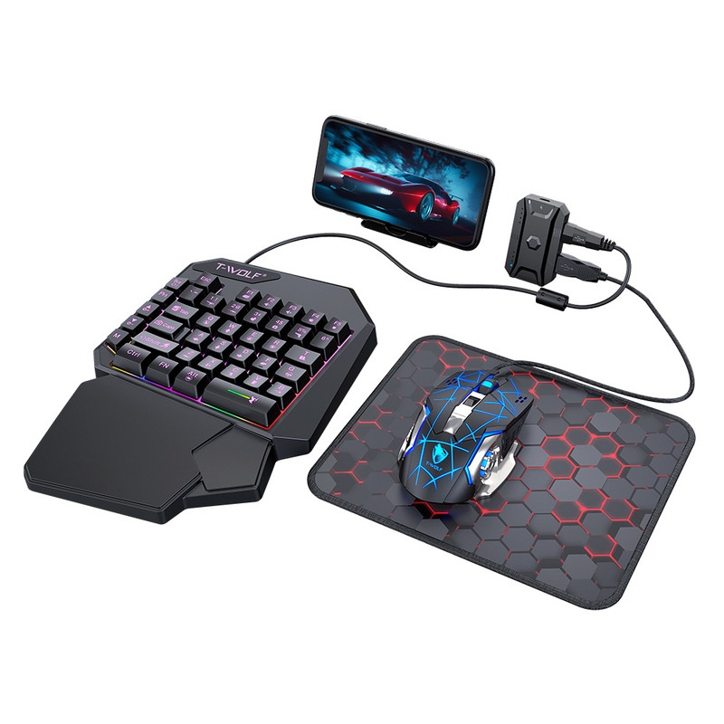 مجموعة لوحة مفاتيح وماوس للألع - مراجعة Gaming Keyboard Half وسعره
