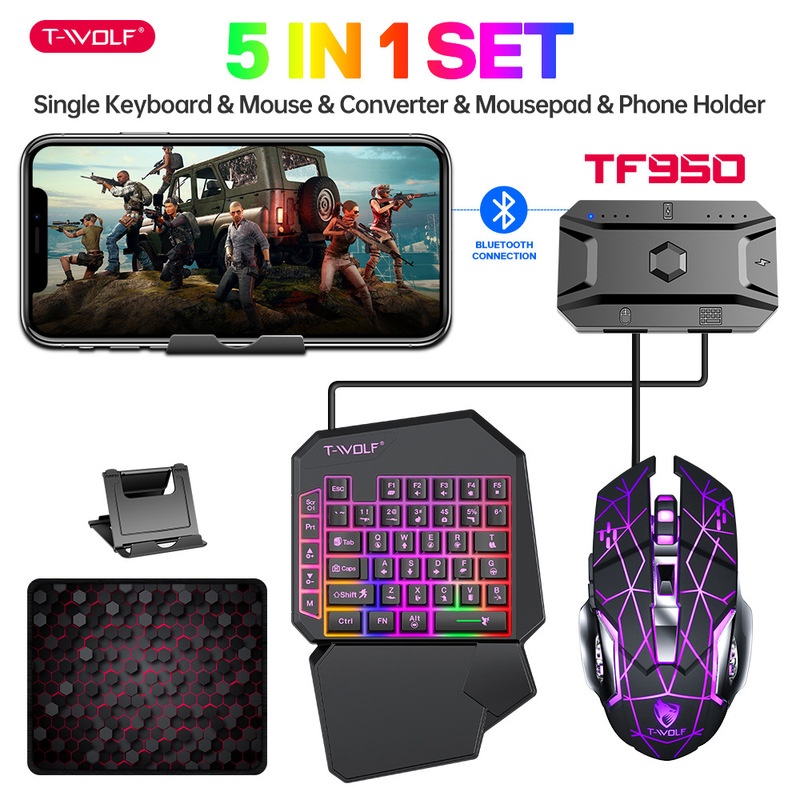 مجموعة لوحة مفاتيح وماوس للألع - مراجعة Gaming Keyboard Half وسعره