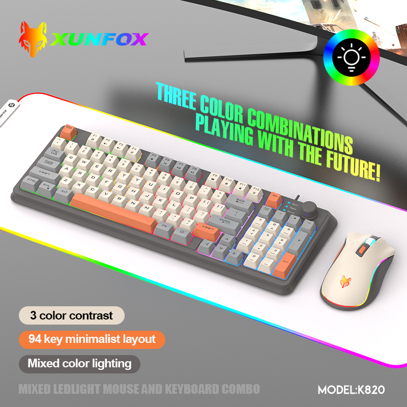 K820 USB السلكية لعبة لوحة الم - مراجعة Gaming Keyboard Mouse Set وسعره