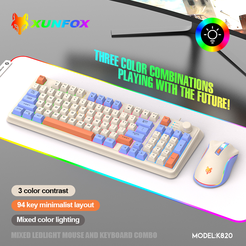 K820 USB السلكية لعبة لوحة الم - مراجعة Gaming Keyboard Mouse Set وسعره