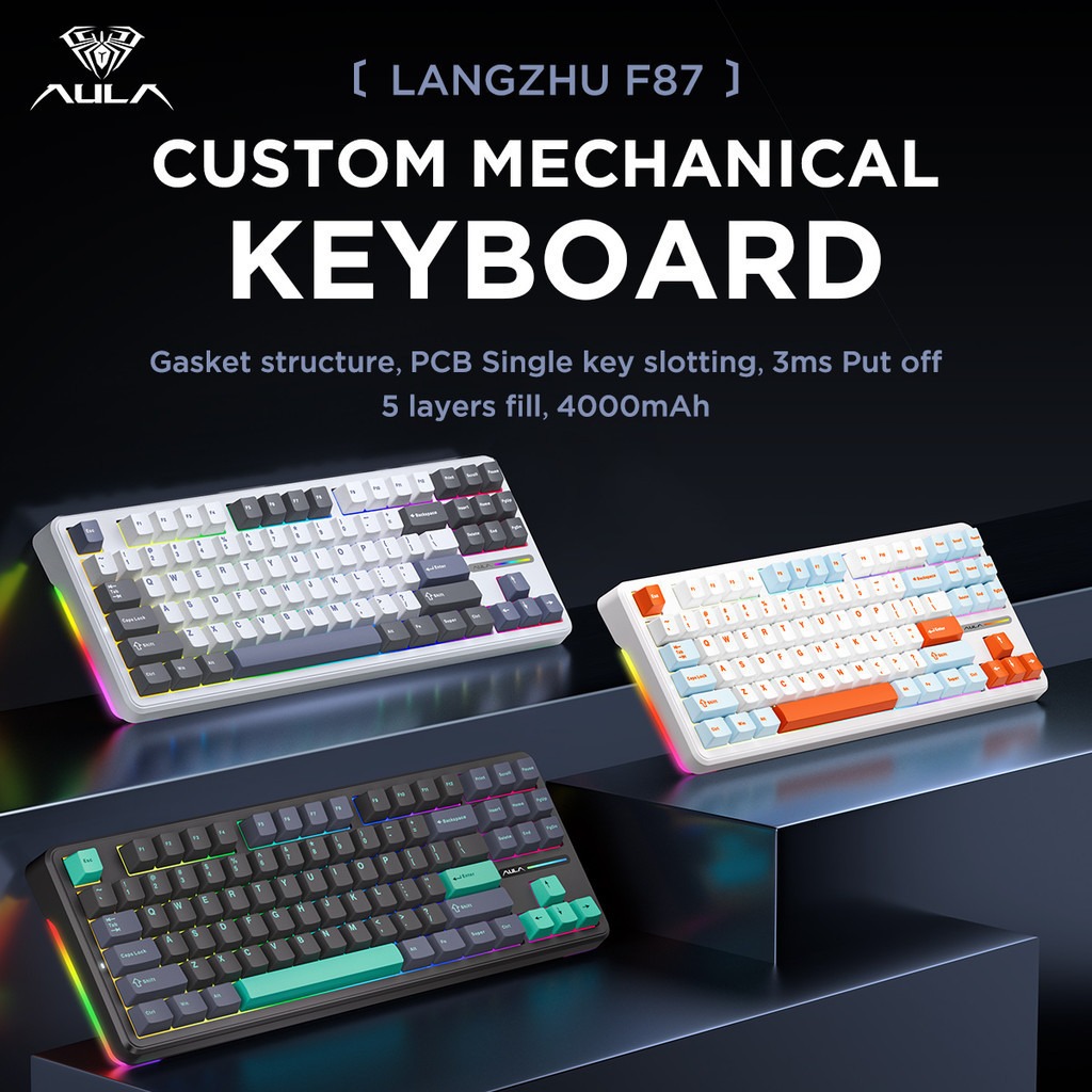لوحة مفاتيح ميكانيكية Aula F87 - مراجعة Gaming Keyboard Tkl وسعره