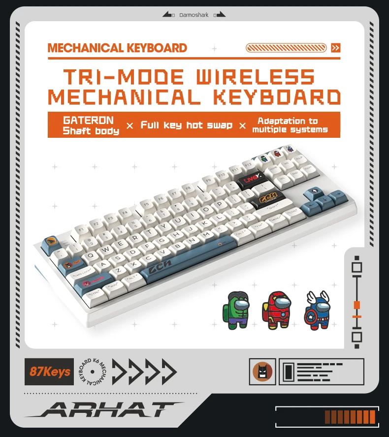 # لمجموعة Darmoshark K6 لوحة م - مراجعة Gaming Keyboard Tkl وسعره